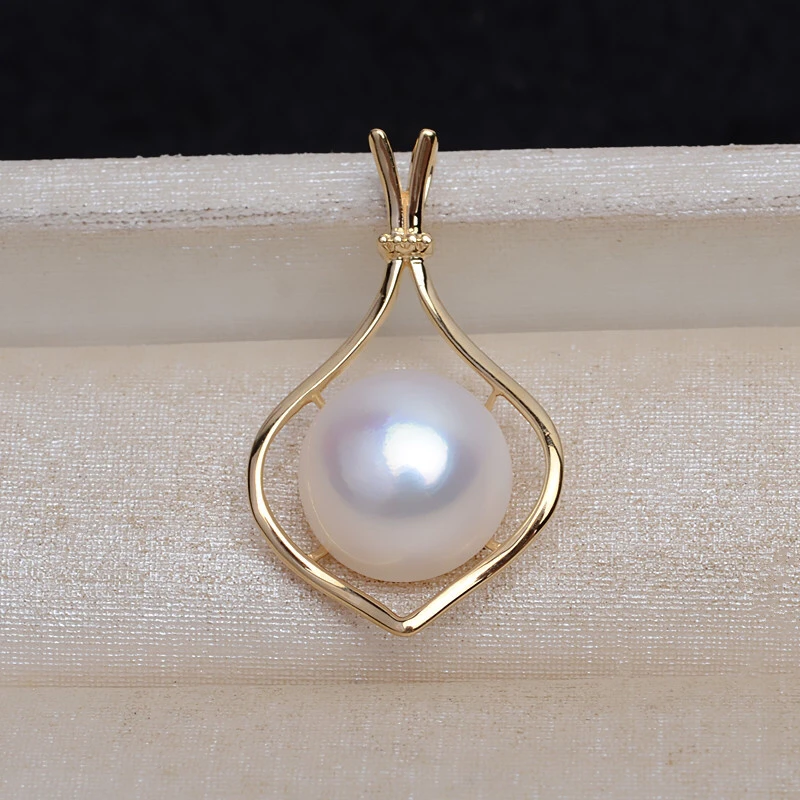 Wedding Office Lady Real AU750 18K Gold Pendant Mountings Findings Jewelry Settings Accessories Parts for Pearls Beads Stones