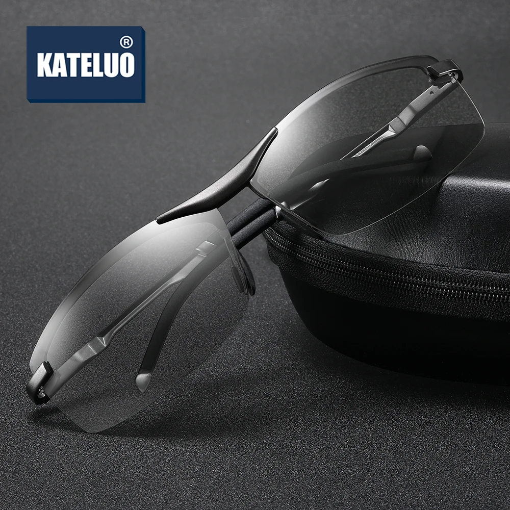 KATELUO Day Night Vision Eyeglasses Men Sunglasses For Driving Polarized UV400 Sports Eyewear Photochromic Male Sun Glasses 557