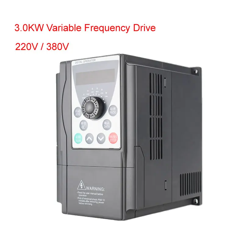 220V 380V 3KW VFD Frequency Converter Inverter 3000W Variable Frequency Drive Speed Controller for 1.5/2.2KW CNC Router Spindle