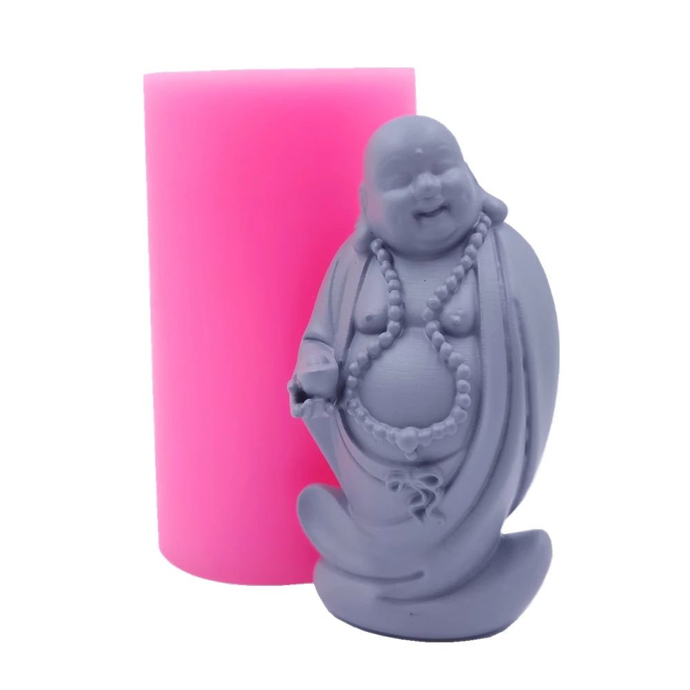 Forma do świec Maitreya Buddha, formy silikonowe 3D do produkcji świec, żywica epoksydowa, rękodzieło aromatyczne z gipsu, formy silikonowe