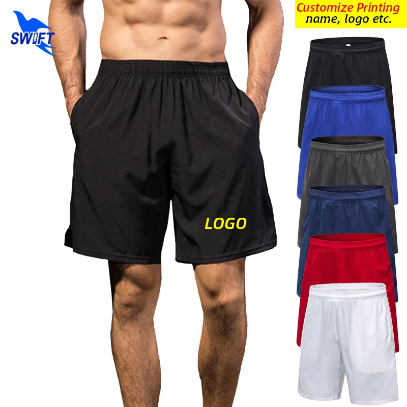 

Customize LOGO Quick Dry Running Shorts Men Solid Sport Clothing Fitness Bodybuilding Short Pants Gym Training Beach Boardshorts