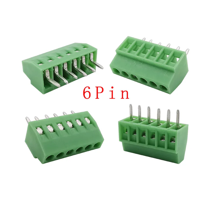 2,54 mm/0,1 Zoll Rastermaß PCB-Schraubklemmenblock-Anschluss 2P 3P 4P 5P 6P 7P 8P 9P 10P 12P 16Pin-Klemmen 150V 6A für 26-18AWG-Kabel