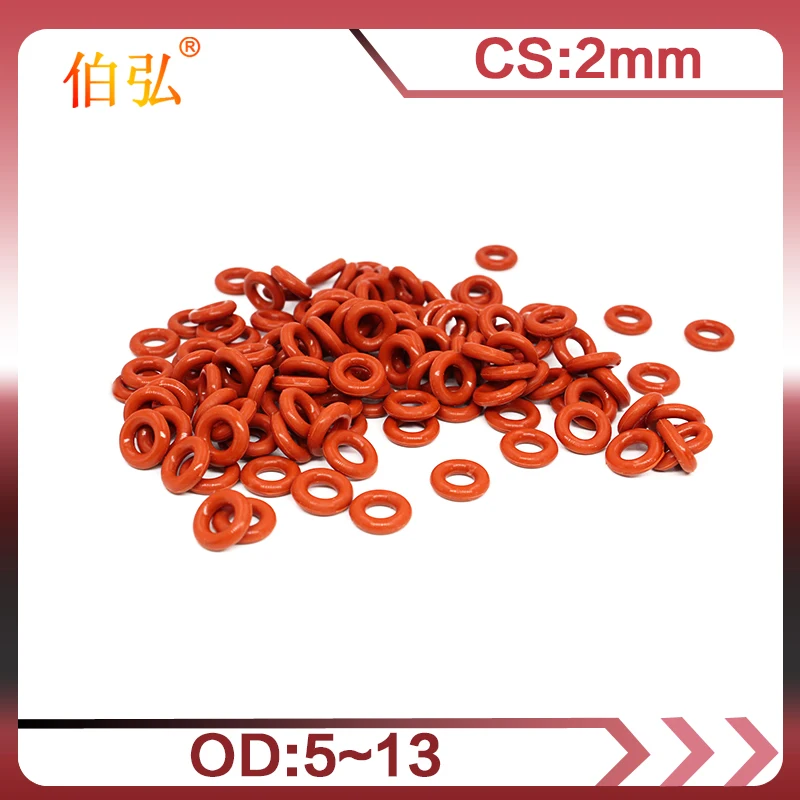 

Red Silicon Ring 10PCS/lot Silicone/VMQ O-Ring OD5/6/7/8/9/10/11/12/13*2mm Thickness Rubber O Ring Seal Gasket Rings Washer-.-