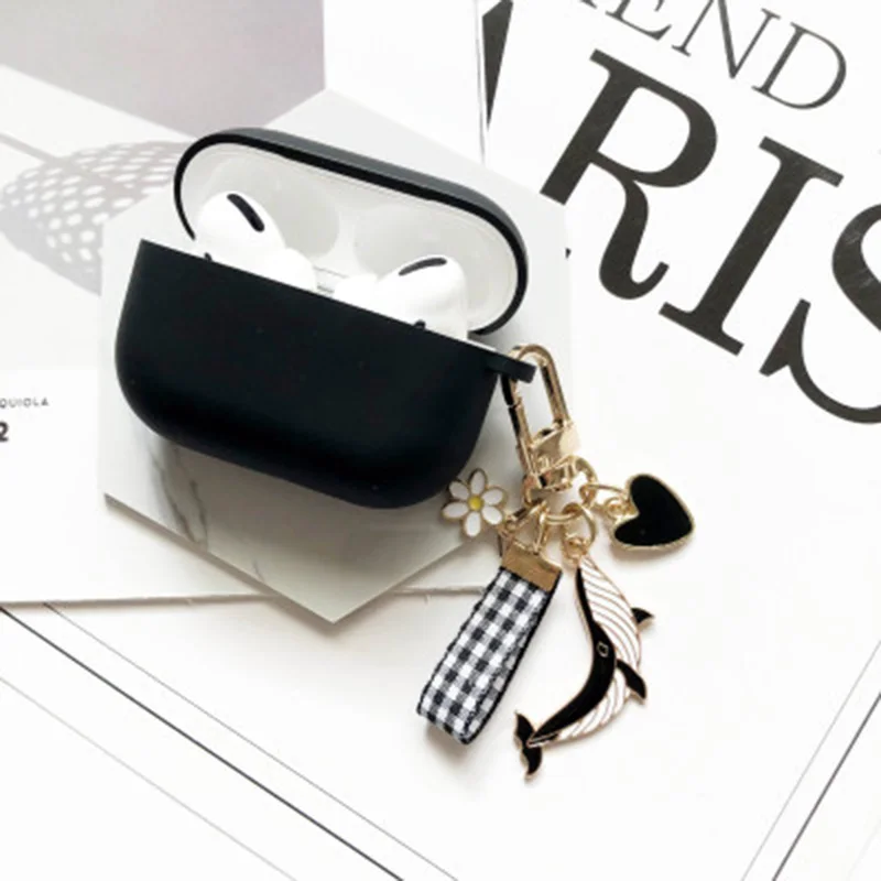 かわいい宇宙ムーンペンダント Apple Airpods 4 シリコーンイヤホンケース AirPods 3 プロ 2 ヘッドフォンカバーチェリーキーリング