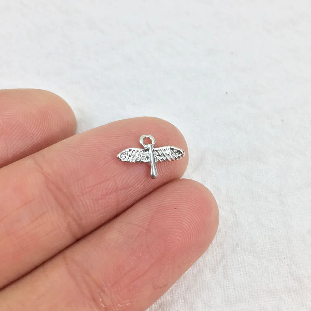 Eruifa 20 sztuk 10mm Mini ptak cynku biżuteria ze stopu DIY Charms wisiorek naszyjnik, kolczyki bransoletka 2 kolory — zdjęcie 4