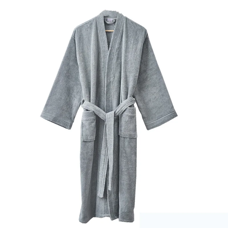 

Toweling Robe100% Cotton Unisex Robe Bath Robe Men And Women Sleeprobe Double faced Terry Sleeprobe Females Casual Homewear