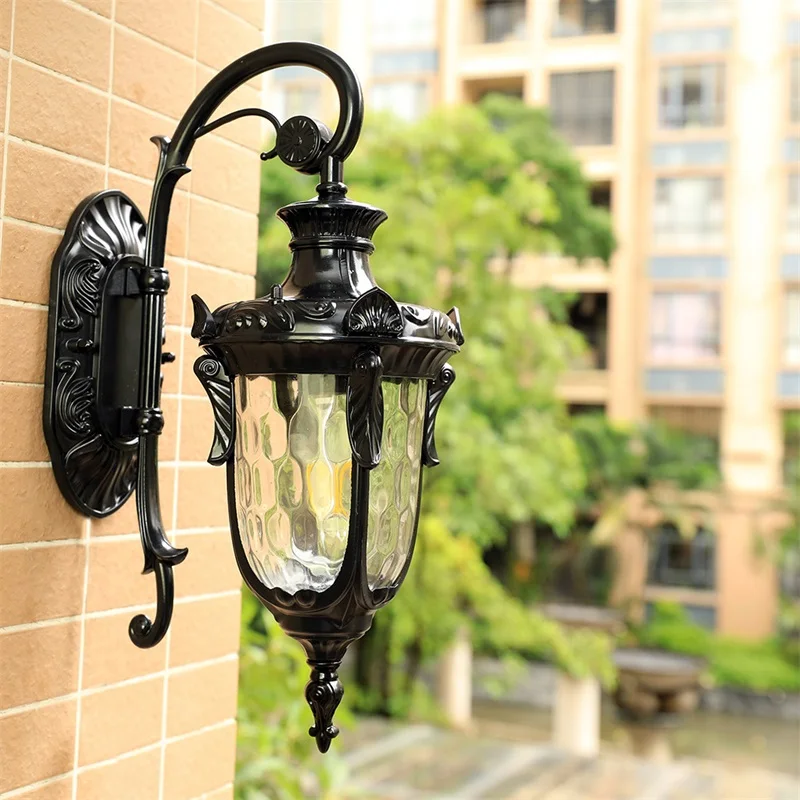 OUFULA Outdoor Wall Lamp Classical Retro Bronze Lighting LED Sconces Waterproof Decorative for Home Aisle