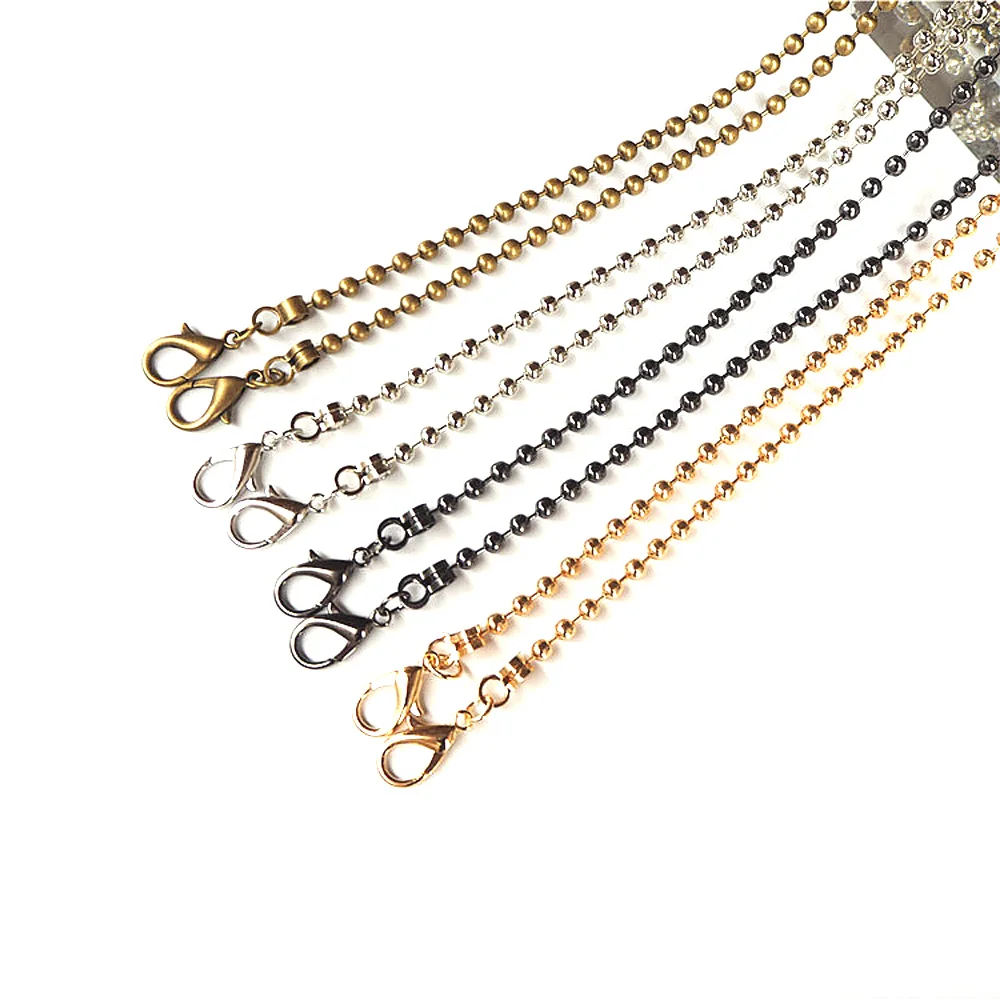 

10Pcs Metal Ball Chains Handbag Clutch Purse Crossbody Shoulder Bag Straps DIY Luggage Hardware Accessories 120cm