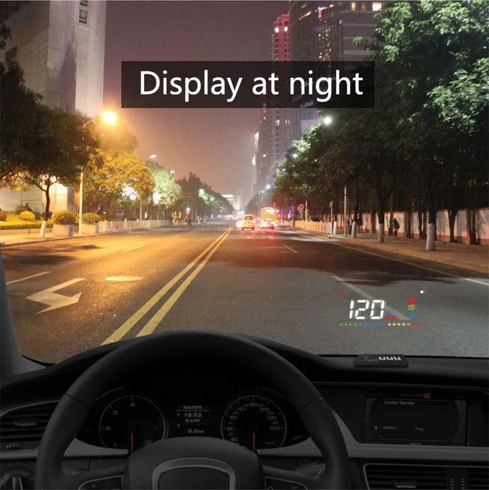 On-board computer hud display car head up display obd2 display speedometer obd2 temperature water Projection on the windshield