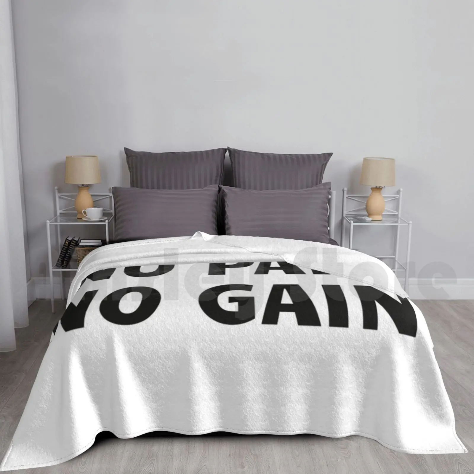 Powerlifting : No Pain , No Gain! Blanket For Sofa Bed Travel Powerlifting Powerlifting Because Funny Saying