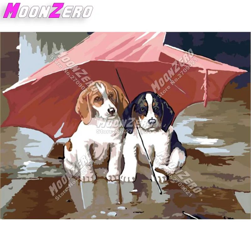 Cute animal Paintings Wall Hanging Painting Acting cute Stupid Dog Coloring Digital Painting Handmade DIY Gift