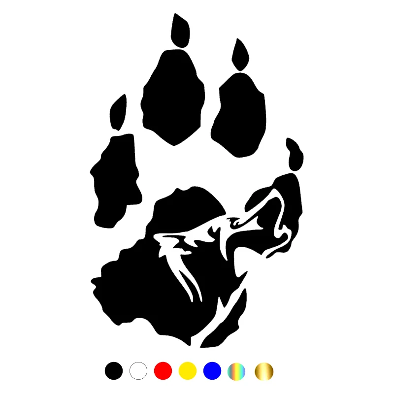 CS-1256# 12*18cm Wolf paw funny car sticker vinyl decal white/black for auto car stickers styling