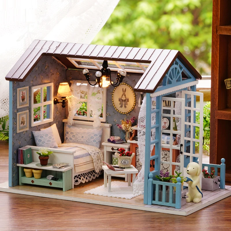 

Diy Dollhouse Kit Miniature House with Furniture 3D Wooden Miniaturas Forest Time Home Model Toys for Children Birthday Gift