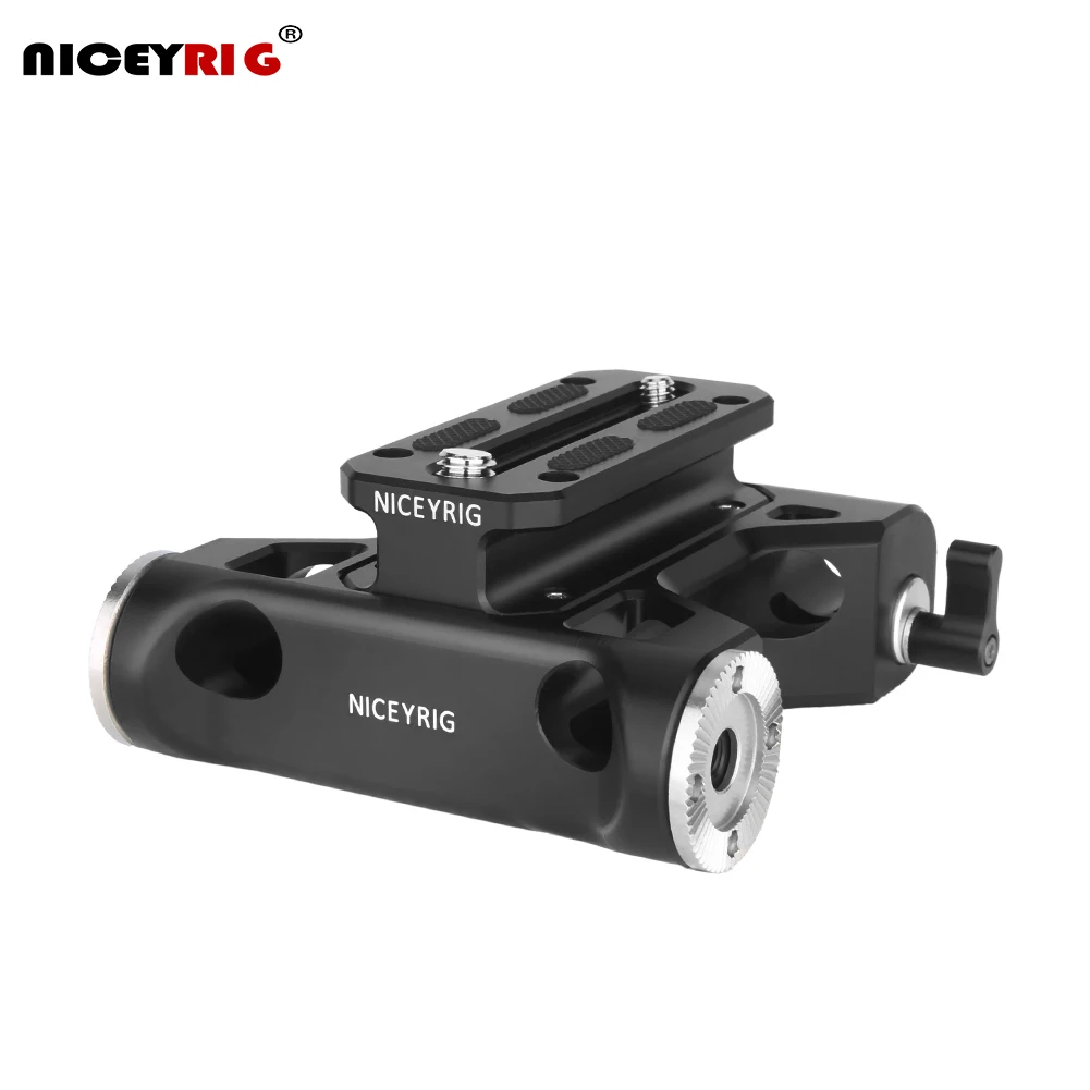 

Niceyrig Riser Baseplate with Arri Rosette 15mm Rod Clamp for Cannon C100/C300/C500 Sony FS7/FS5/FS9 Red DSMC2 Kinefinity Cinema