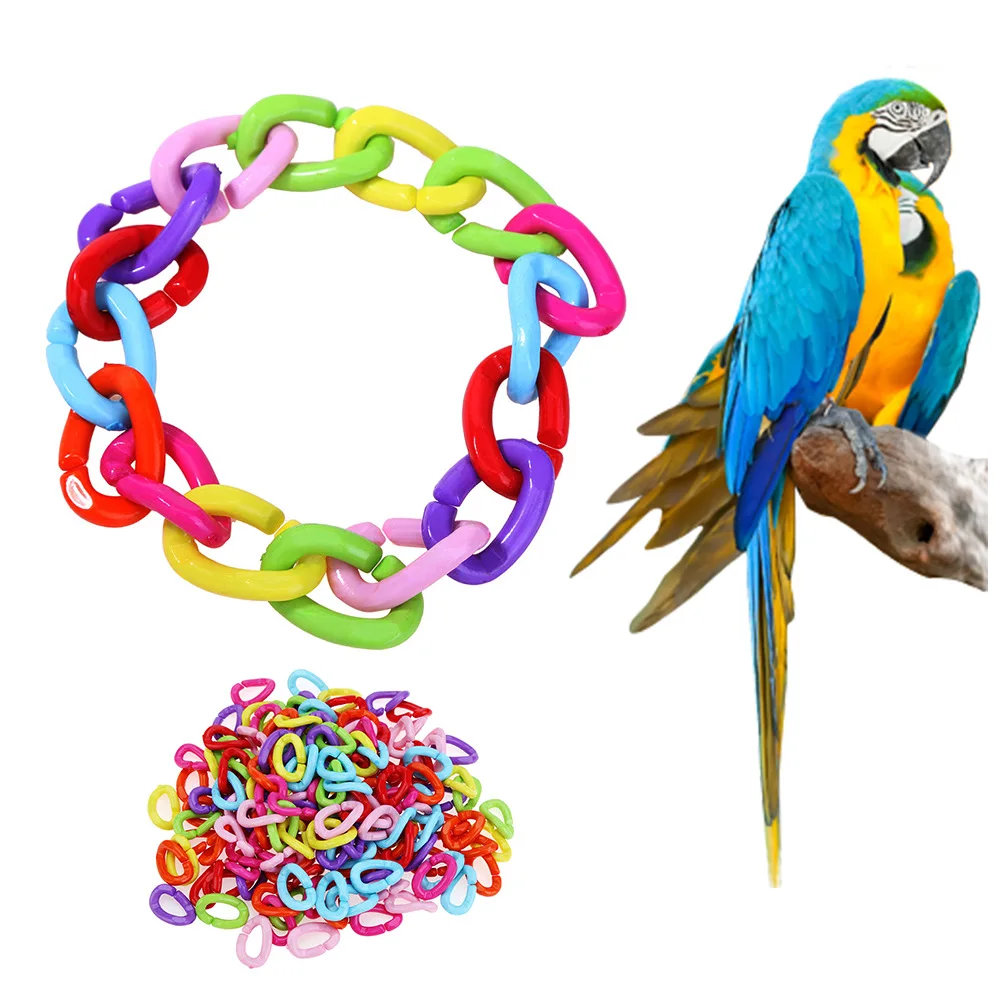 Bird Accessories Plastic Parrot Toys C-clips Hooks Chain Parrot Foot Toy C-links Sugar Glider Rat Parrot Bird Toy Parts Parakeet