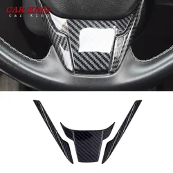 Under The Steering Wheel Cover Trim Stick Carbon Fiber Sticker Fit for Honda Civic 10th Gen Decoration Car Interior Accessories