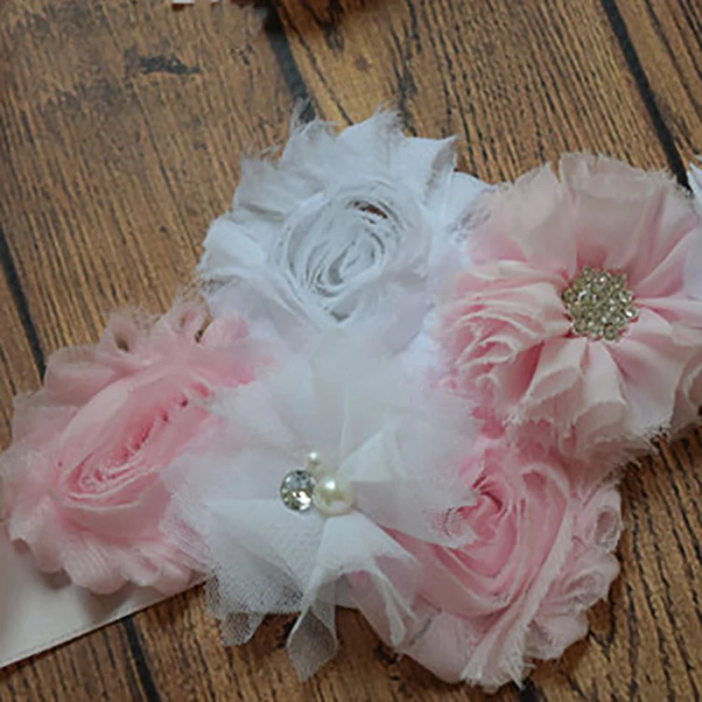 Decorative Flower Belt for Pregnant Women Photo Studio Photography Flower Girl Belt for Pregnant Women Sweet Pink Belt