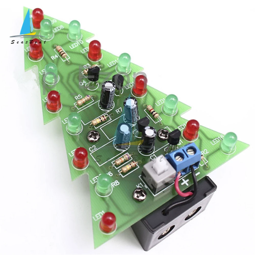Three-Dimensional 3D Christmas Tree LED DIY Kit LED Flash Circuit Kit Electronic Fun Suite Christmas Gift Holiday Decoration