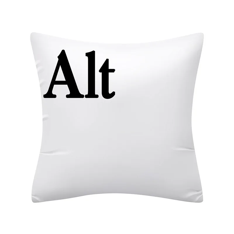 Keyboard Jeanette Alt Del Ctrl Letter Pattern Hug Pillowcase Black and White Home Decoration  Car Cushion Cover