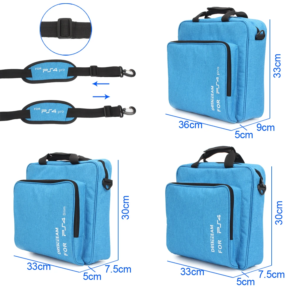 Сумка для PS4 Pro/PS4 Slim/PS5 Game System, портфель тканевый с плечевым ремнем и защитой консоли PlayStation 4, оригинальный размер