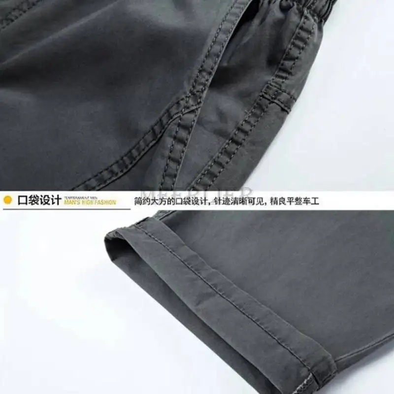 autumn summer spring Men plus size cargo pants cotton；pocket；zipper；male causal pants streetwear out door Straight work pants