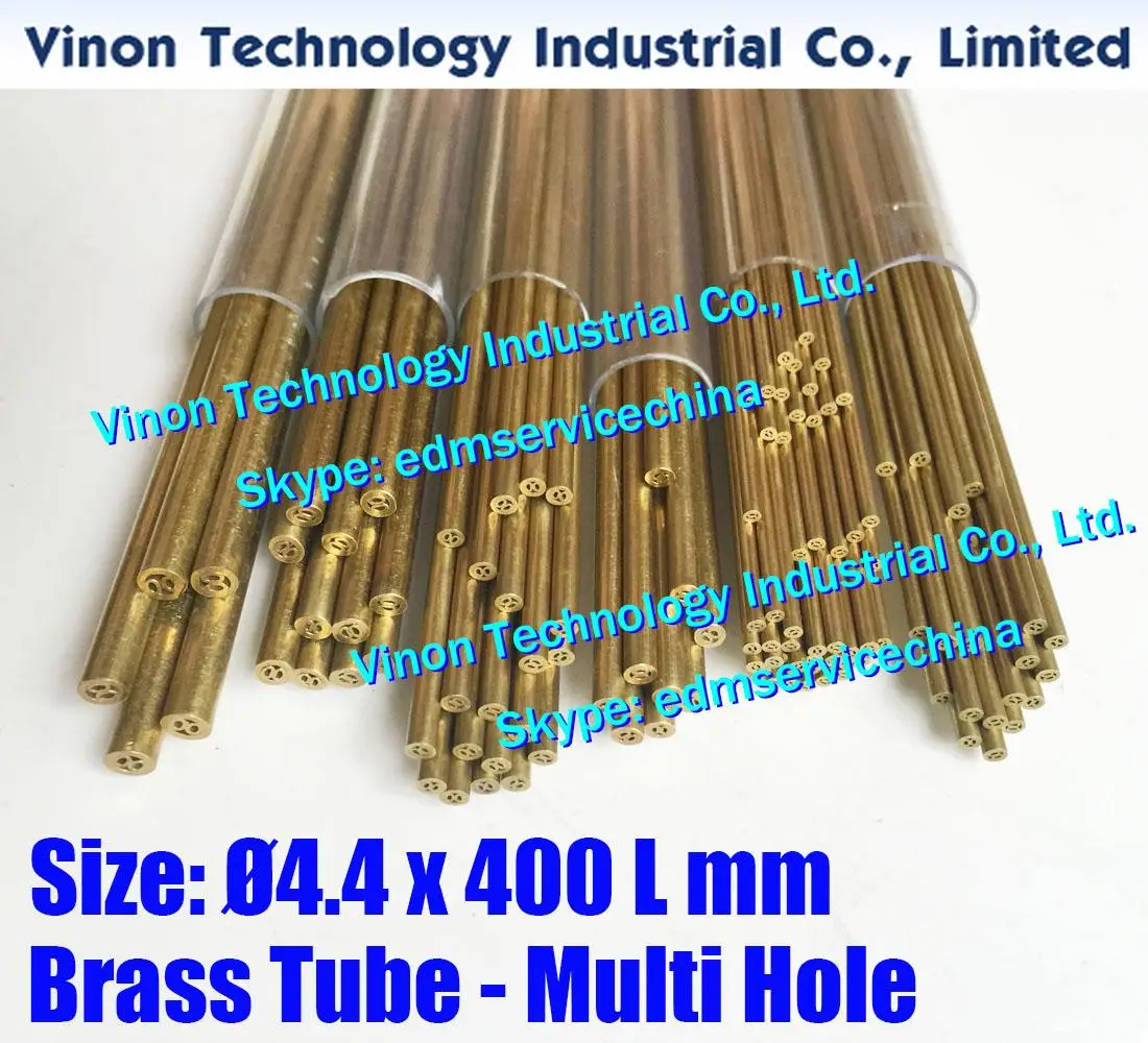 4.4x400MM Brass Tube Multihole (30PCS/LOT), Brass EDM Tubing Electrode Multi-Channel Diam. 4.4 Length 400 for Electric Discharge