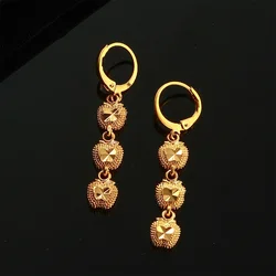Africa Ethiopia 24k Gold Color Fruit Dubai Bridal Earrings For Women African Party Wedding Jewelry
