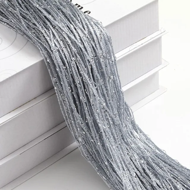 Nieuwe Glanzende Kwastje Zilveren Lijn String Gordijn 100x200 cm Volant Woonkamer Divider Bruiloft DIY Home Decor