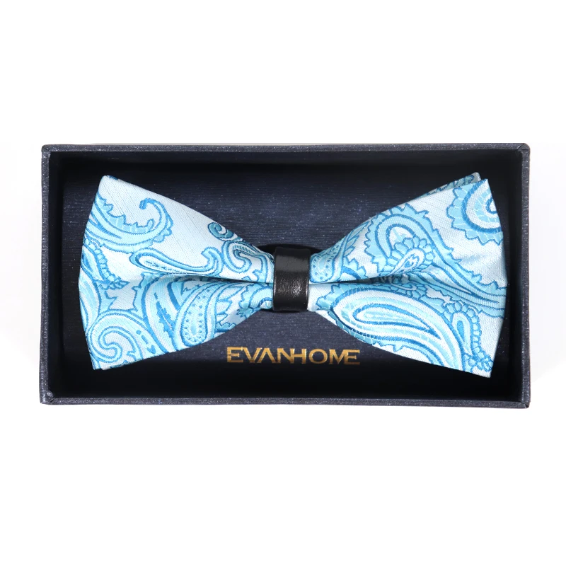 

High Quality Vintage Paisley Bow Tie For Men Mariage Party Dress Butterfly Bowtie Wedding Gifts Without Box （Sky Blue）