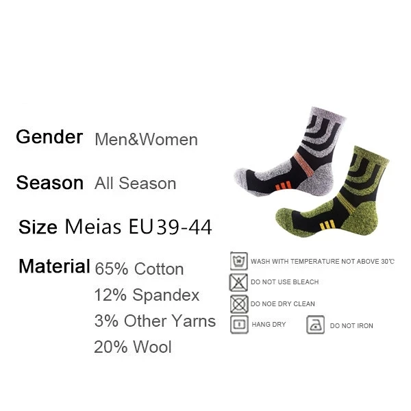 Winter Men Socks Thicken Thermal Wool Pile Cashmere Snow Socks Climbing Hiking Sport Seamless Boots Sleeping Socks 1/2/5 Pairs