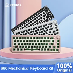 TM680 Hot Swap Mechanical Keyboard Kit Wireless 3 Mode RGB Compatiable With 3/5 Pins For Tm680 PCB  Knob Keyboard