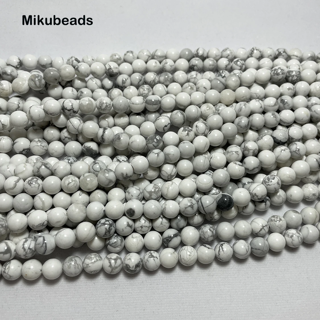 Wholesale Natural Stone 6mm 8mm 10mm White Howlite Turquoises Smooth Round Loose Beads 15" Strand For Jewelry gift Free shipping