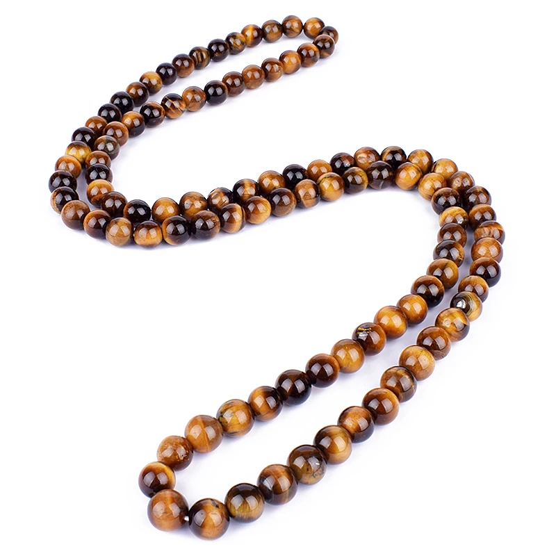 Fashion Tiger Eye Stone Beaded Necklaces Men Meditation Yoga Natural Stone Necklaces for Women New Design Handmade Jewelry Gift