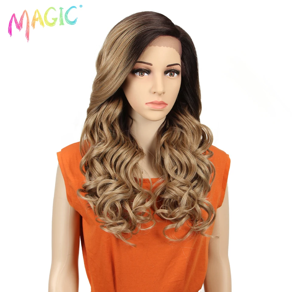 Magic Long Wavy Synthetic Hair Lace Part Wig 22\