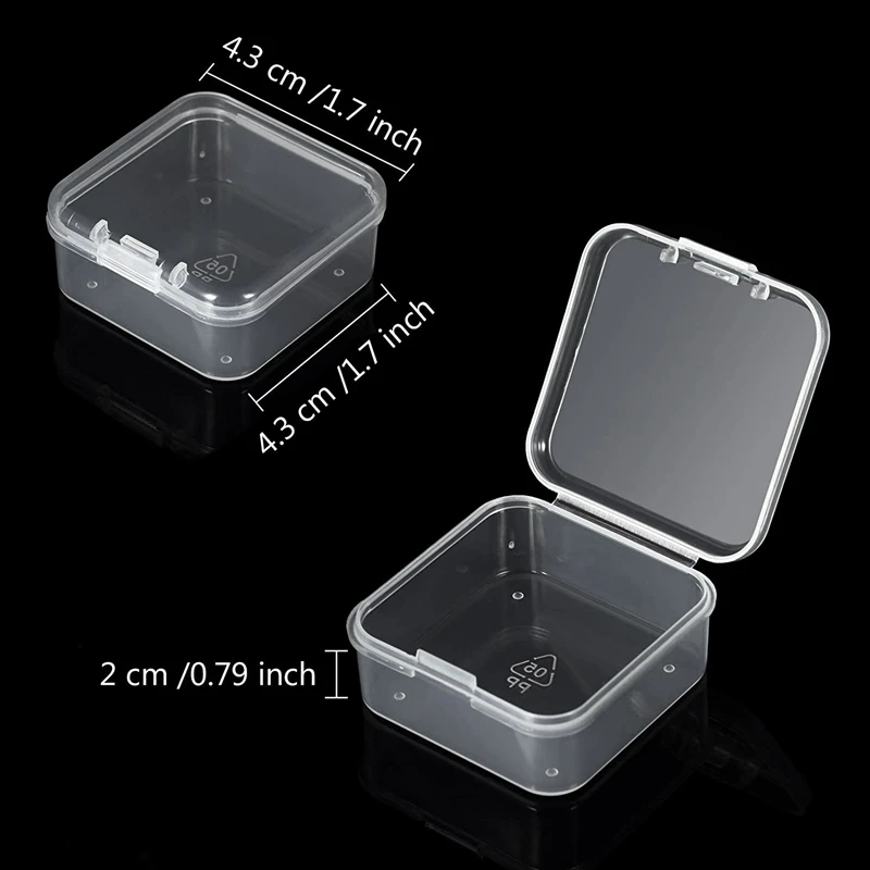 18 Pieces Mini Plastic Clear Storage Box For Collecting Small Items, Beads, Jewelry, Business Cards