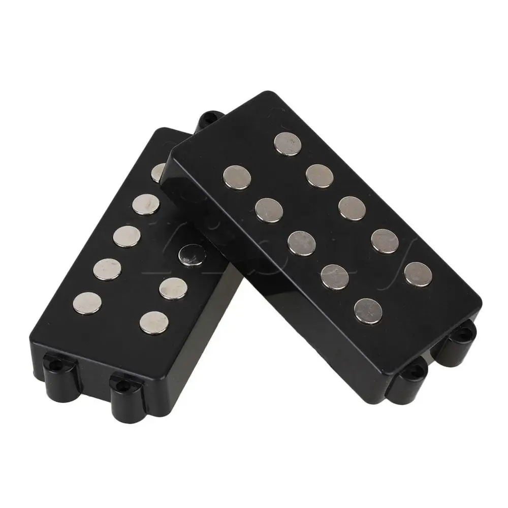 Yibuy 2pcs Black Ceramic Magnet 5String M Bass Humbucker Double Coil Pickup for Bass