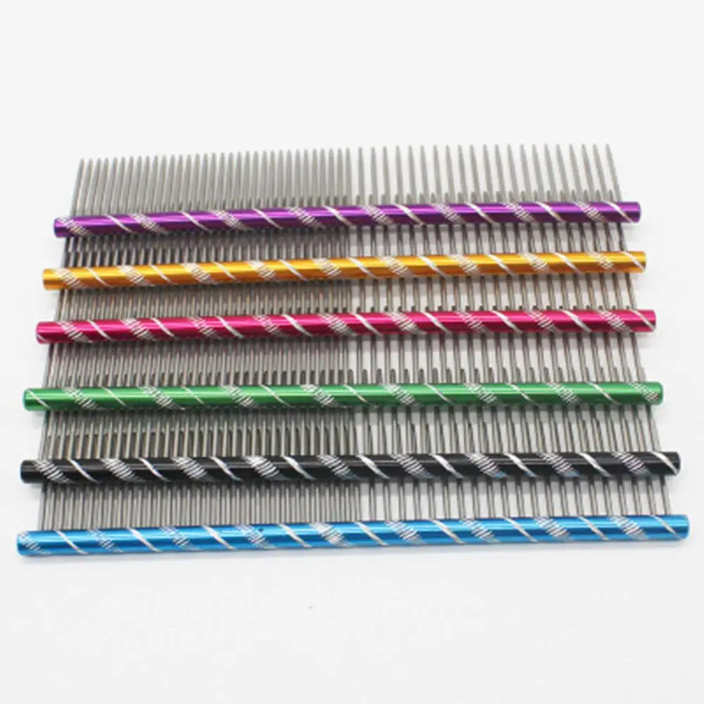 1pc Pet Comb Cats and Dogs Grooming Hair Removal Comb Stainless Steel Straight Comb Puppy Long Thick Hair Care Cleaning Combs