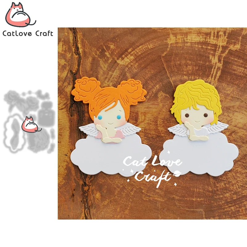 Catlove Cloud Angel Boy Girl Metal Cutting Dies Scrapbooking Stencil Die Cuts Card Making DIY Craft Embossing New Dies For 2021
