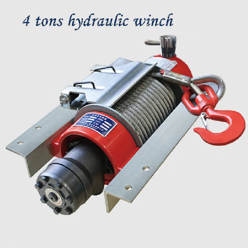 Traction hydraulic winch 4 tons hydraulic barrier clearing winch 4 tons winch with 25 m wire rope