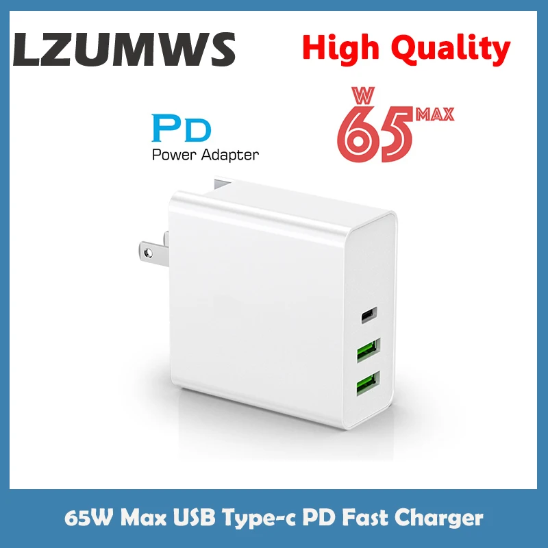 

LZUMWS 65W 45W 20V 3.25A USB C TypeC PD Fast Charger QC 3.0 Power Laptop Adapter for Macbook Pro,Asus,lenovo thinkpad ,HP, DELL