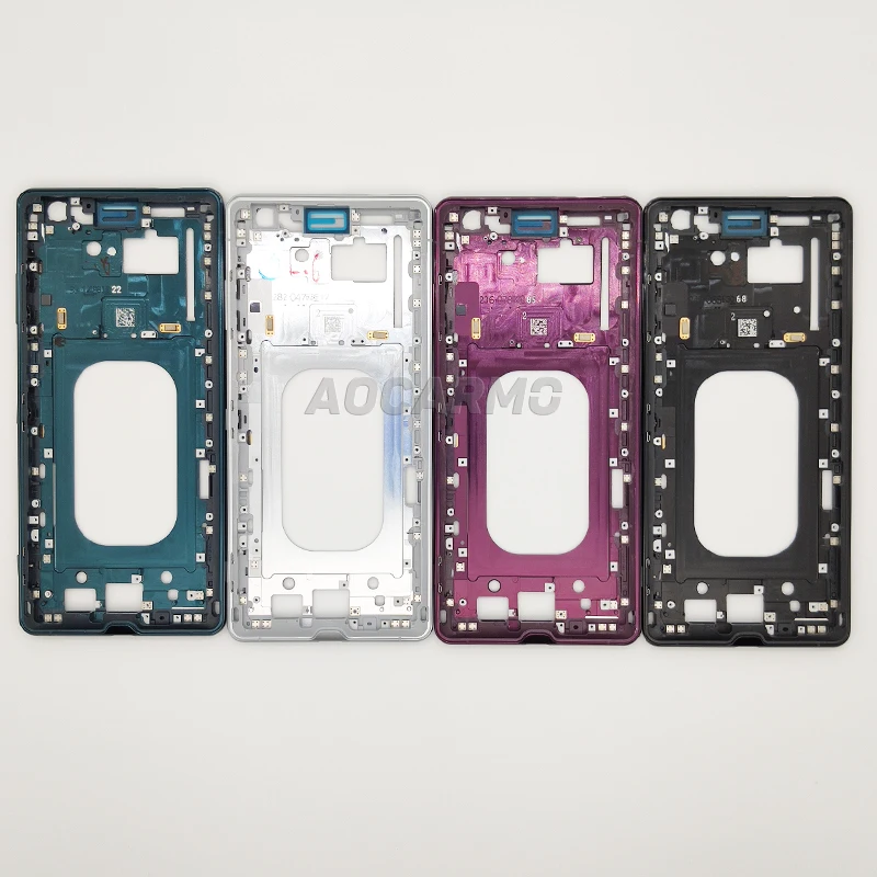 For Sony Xperia XZ3 H8416 H9436 H9493 Middle Frame Chassis Bezel Bracket Panel Metal Plate With Dust Plug Front Back Adhesive