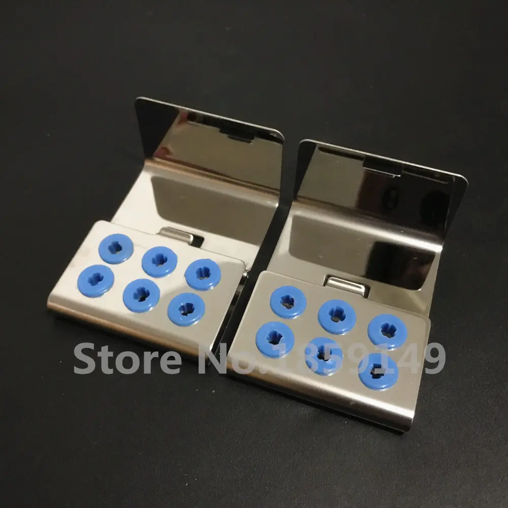 2pcs/set 6 Hole Dental Ultrasonic Scaler Tip Holder Box Auotclavable Disinfection Case with Cover fit EMS/DTE/Woodpecker/SATELEC