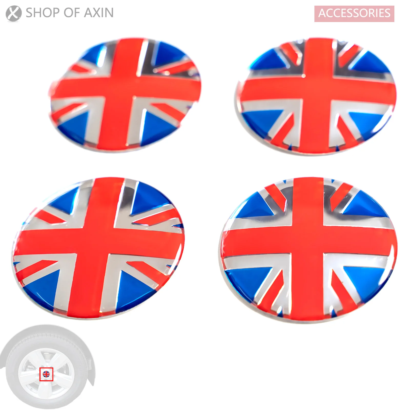 Car Wheel Rim Center cap 3d Stickers Transparent Silicone Decal Graphics For MINI cooper R50 R55 R56 R60 F54 F55 F56  F60