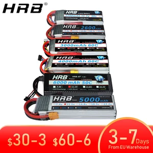 HRB LIPO 배터리 2S 3S 4S 6S 1500MAH 2200MAH 2600MAH 5000MAH 6000MAH 7000MAH 4000MAH 7.4V 11.1V 14.8V 22.2VT XT60 RC 부품 8 최고의 판매 3S Lipo Shorty -№5