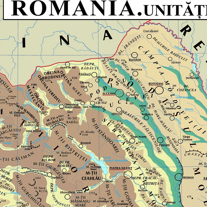 Póster de pared de mapa de Rumanía, lienzo de pintura en lienzo, regalo de viaje, suministros escolares, oficina, decoración del hogar, 59x42cm