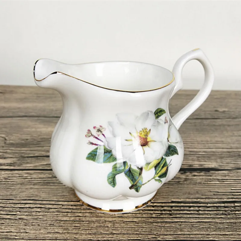 Bone China Milk Jug, Ceramic Utensils, Service Pot, Tea Pitcher Container, European Cup, Coffee Accessories, Small, Home Fashion