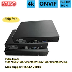 16CH 4K 8MP NVR 1SATA  Max 10TB HDD Network Video Recorder For IP Camera App mobile CMS monitor with Top 3 NVR Technology