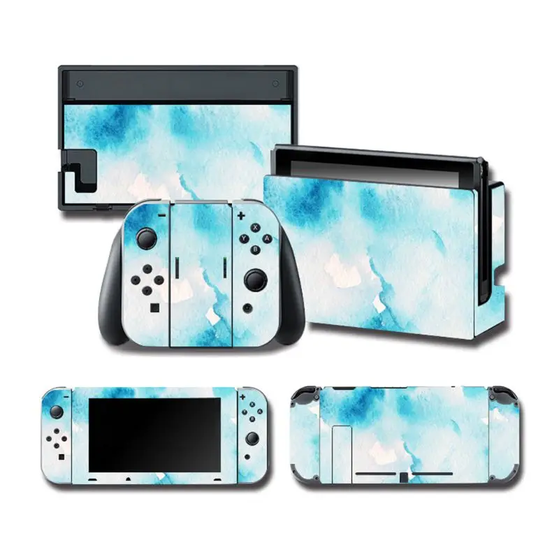 Full Body Cover Pelindung Kulit Warna-warni Stiker Seni Decals untuk NS Switch Konsol Permainan Joy-Con Controller Dekorasi 1set