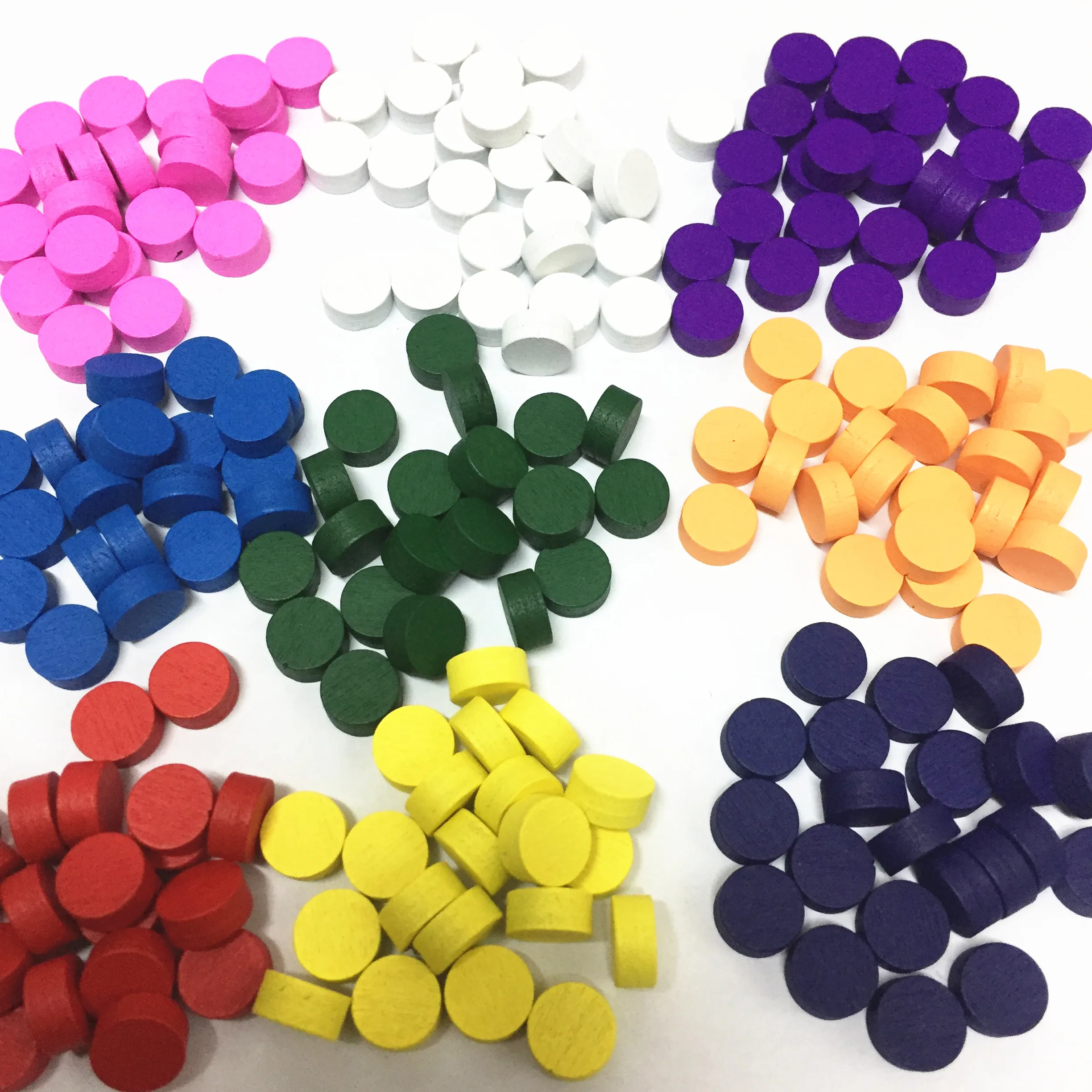 100 Stück Scheiben, Durchmesser 10 x 5 mm, 10 mm Scheiben, Holzspielsteine, bunte Bauern/Schachfiguren für Brettspiele, Zubehör für Lernspiele. – Detail 1