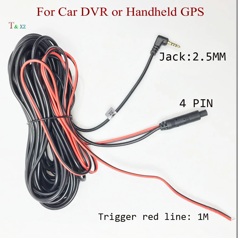 Hot Selling Car rearview Rear View Camera Cable line 4PIN TO 2.5MM For Car DVR or Handheld GPS